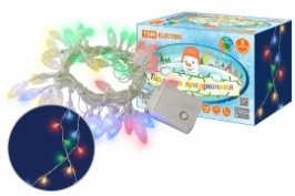 Гирлянда светодиодная "Шишки" 50LED, 5м, 8 режимов, многоцвет., прозр. шнур, 250 В, TDM 