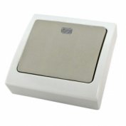 Выключатель 1-кл. с подсветкой скрытой установки IP54 10А "Вуокса" TDM