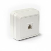 Розетка TФ (RJ-11) открытой установки IP20, белая "Ладога" TDM