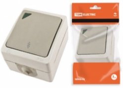Переключатель на 2 направления 1-кл. с подсветкой открытой установки IP54 10А "Вуокса" TDM