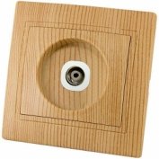 Розетка телевизионная простая (0-2400МГц, "мама") "ЭКО" (сосна) "Таймыр" TDM