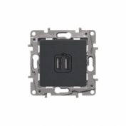 Etika - Зарядное устройство с двумя USB-разъемами, 240В/5В, 2400мА. (антрацит)