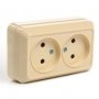 Розетка двойная 2П открытой установки IP20 10А 250В (керамика) сл. кость "Ладога" TDM
