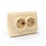 Розетка двойная 2П+3 16А 250В сл. кость "Онега" TDM