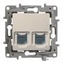 Etika - Розетка 2хRJ-45 UTP CAT6 (сл.кость)