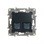 Etika - Розетка 1хRJ-45 UTP CAT6 (антрацит)