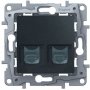 Etika - Розетка 2хRJ-45 UTP CAT5E (антрацит)
